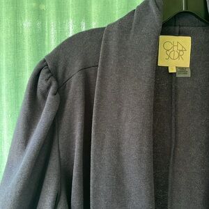 NWOT Chaser navy blue “blazer” sweater cardigan size s
